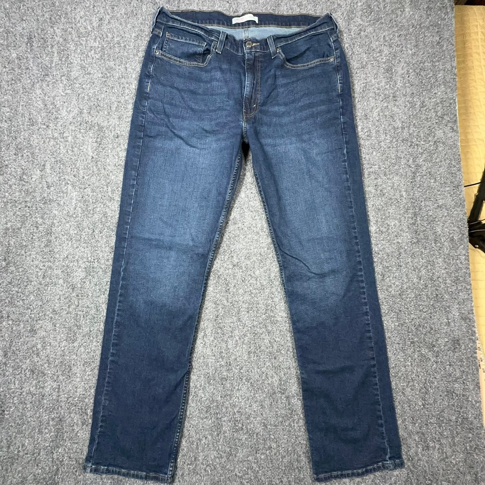 Signature Levi Strauss Mens Straight Fit Jeans Dark Wash Blue W36 L34 S8988-0024